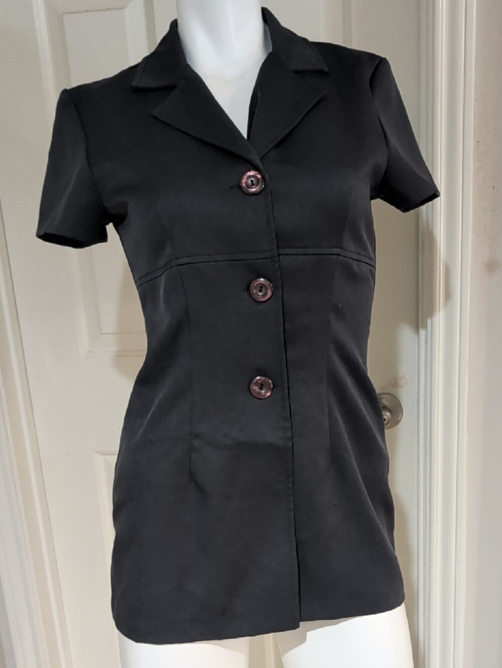 VTG 90s My Michele Black Short-Sleeve 3-Button Mini Dress Retro Women's 5/6